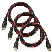 BAM 3 Pack High Speed 4K HDMI Cables - 6' Long