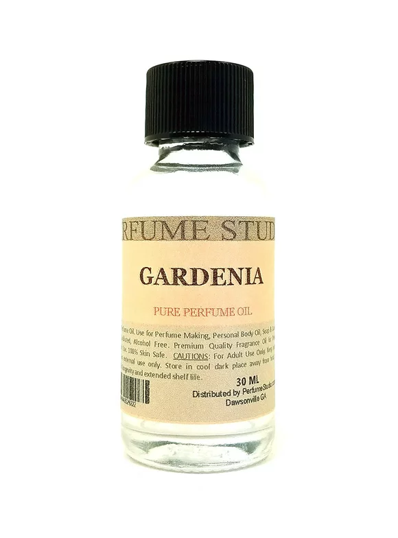 Gardenia Perfume Oil for Perfume Making, Personal Body Oil, Soap, Candle Making & Incense; Splash-On Clear 30ml Glass Bottle. Undiluted & Alcohol Free (1oz, Gardenia Fragrance Oil)