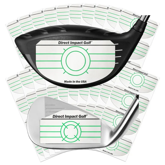 Ultra-Thin Golf Impact Tape by Direct Impact Golf.  Combo Pack: 200 Iron and 200 Driver Labels