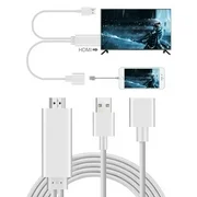 For iPhone to HDMI Cable for TV, 3 in 1 Smartphone to HDMI/Micro USB/TYPE C Adapter, Lightning to HDMI 1080P Digital AV Adapter, S7 HDMI Cable to TV, for iPhone/iPad/S9/S8/Note 8 and More, S10161