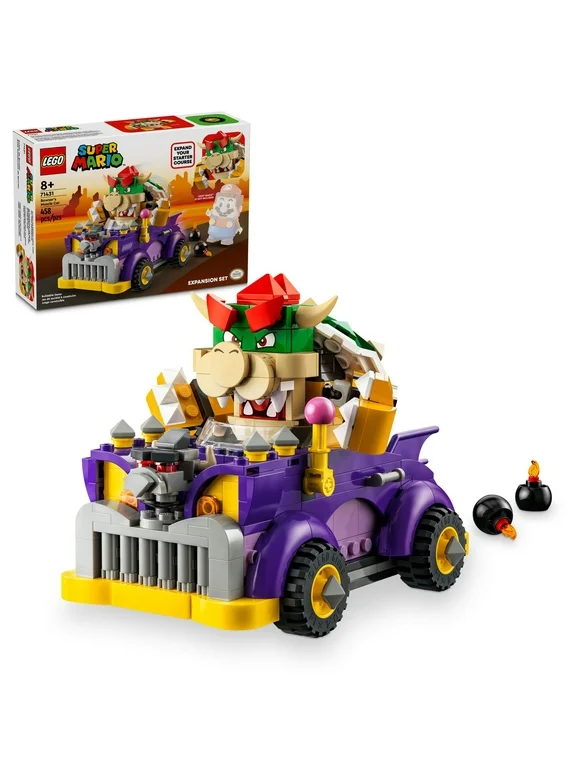 LEGO Super Mario Bowsers Muscle Car Expansion Set, Collectible Bowser Toy for Kids, Gift for Boys, Girls and Gamers Ages 8 and Up, 71431