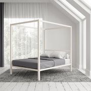 DHP Modern Metal Canopy Bed, Queen, White