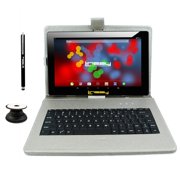 LINSAY 10.1" 1280x800 IPS 2GB RAM 32GB Storage Android 10 Tablet with keyboard Silver, Pop Holder and Pen Stylus