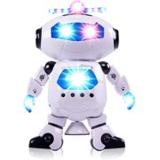 Electronic Walking Dancing Robot Toys for Kids - Little Robot with Music, LED Lights for 3 Year olds and Above- Battery Operated Robot Toy for Birthday Gift, Christmas, Easter