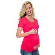 Short Sleeve Ruched Side Maternity T-Shirt