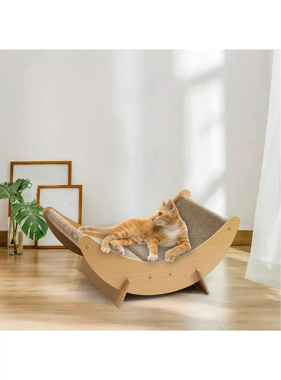 Cat Scratcher Cardboard Lounge Chair Rest Novelty Sleeping Protect Furniture with Stand