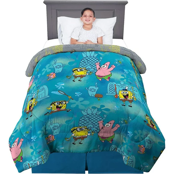 Bilot NL2998 Kids Bedding Super Soft Microfiber Reversible Comforter, /Full Size 72" x 86", Sponge on The Run