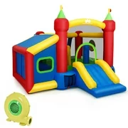 Gymax Kids Gift Inflatable Bounce House Slide Jumping with 480W Blower