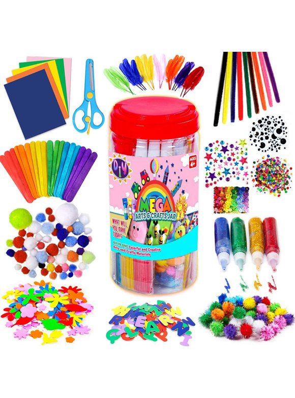 DIY Arts and Crafts Supplies Craft Art Supply Kit, D.I.Y. Crafting Collage Arts Set for Kids Toddlers Age 3+, Educational Toy Set for Boys and Girls