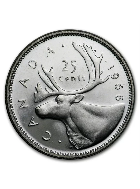 1966 Canada Silver 25 Cents BU/Prooflike