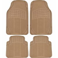 BDK Heavy-Duty 4-piece Front and Rear Rubber Car Floor Mats, All Weather Protection for Car, Truck and SUV