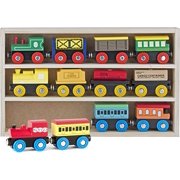 Wooden Train Set 12 PCS - Train Toys Magnetic Set Includes 3 Engines - Toy Train Sets For Kids Toddler Boys And Girls - Compatible With Thomas Train Set Tracks And Major Brands - Original - By Play22