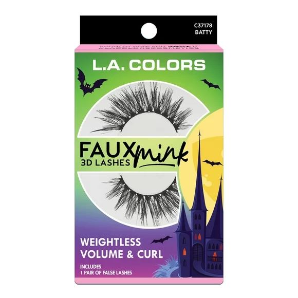 L.A. COLORS, Eyelash, 3D Faux Mink, Cursed, 1 pair