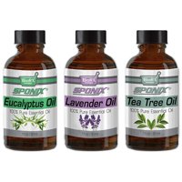 Aromatherapy Essential Oils Set - 1 Oz Each - Therapeutic Grade - 100% Pure & Natural (Eucalyptus, Lavender, Tea Tree) - by Sponix