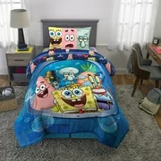 Spongebob Squarepants Bed-in-a-Bag, Kids Bedding Bundle Set, 5-Piece Full