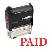ExcelMark PAID Self-Inking Rubber Stamp - (A1539-Red Ink)