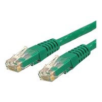 StarTech.com 12ft CAT6 Ethernet Cable, 10 Gigabit Molded RJ45 650MHz 100W PoE Patch Cord, CAT 6 10GbE UTP Network Cable with Strain Relief, Green, Fluke Tested/Wiring is UL Certified/TIA - Category 6 - 24AWG (C6PATCH12GN) - Patch cable - RJ-45 (M) to RJ-45 (M) - 12 ft - UTP - CAT 6 - molded - green