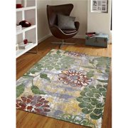 Get My Rugs M00024M0113A15 8 x 10 ft. Machine Woven Polypropylene Area Rug, Turkish Floral - Beige Green