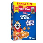 Kellogg's Frosted Flakes Breakfast Cereal, 7 Vitamins and Minerals, Kids Snacks, Original with Marshmallows, 21.5oz, 1 Box