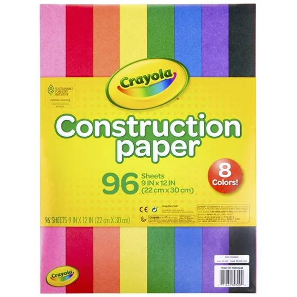 Crayola 2020893 9 x 12 in. Construction Paper Pad with 96 Sheets, Assorted Color