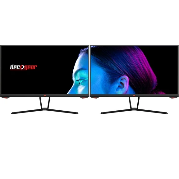 Deco Gear 25” Fast Gaming Monitor, IPS AHVA Panel with 144Hz Refresh Rate, 1ms Response Time, 1920x1080 Full HD Resolution, Adaptive Sync, VESA Compatible, 2-Pack