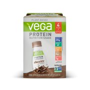 Vega Protein Nutrition Shake Chocolate 11floz (Pack Of 12) - Ready to Drink, Plant Based Vegan Protein, Gluten Free, Dairy Free, Soy Free, Vegetarian, Vitamins, Non GMO