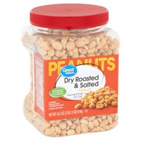 Great Value Dry Roasted & Salted with Sea Salt Peanuts, 34.5 Oz.