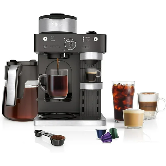 Ninja CFN601 Espresso & Coffee Barista System, Black and Stainless Steel Restored