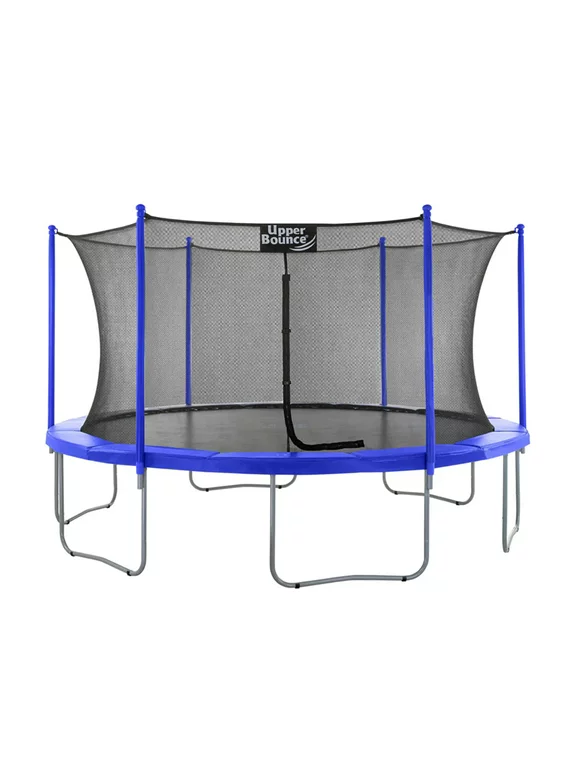 Upper Bounce 15 Foot Round Outdoor Trampoline Set w/Safety Enclosure System
