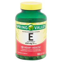 Spring Valley Water-Dispersible Vitamin E Supplement Softgels, 450 mg, 100 Count