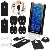 INSMART 3-in-1 TENS Unit Rechargeable Muscle Stimulator EMS Dual Channel with 10 Reusable Electrode Pads 36 Modes for Back Neck Pain Muscle Therapy Pain Management Pulse Massager (Black)