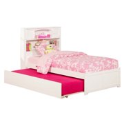 Rosebery Kids Twin Bookcase Bed with Trundle in White