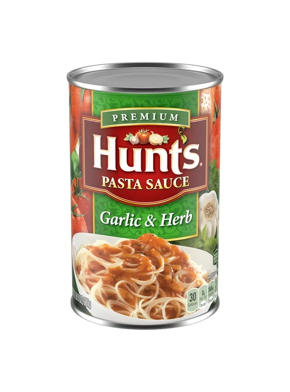 Hunt's Garlic & Herb Pasta Sauce, 100% Natural Tomato Sauce, Spaghetti Sauce, 24 oz Can