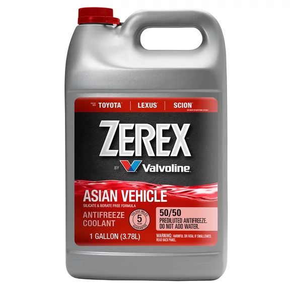 Zerex Asian Vehicle Red Silicate and Borate Free Antifreeze / Coolant 50/50 Ready-to-Use 1 GA