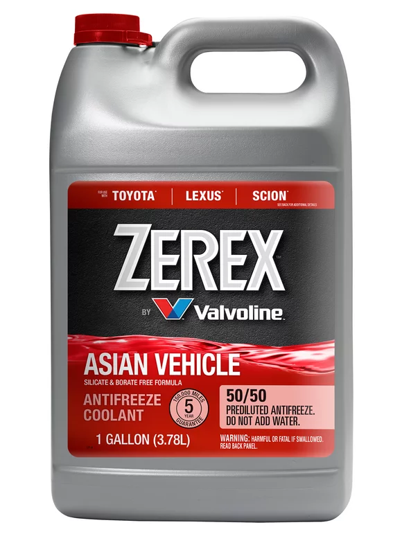 Zerex Asian Vehicle Red Silicate and Borate Free Antifreeze / Coolant 50/50 Ready-to-Use 1 GA