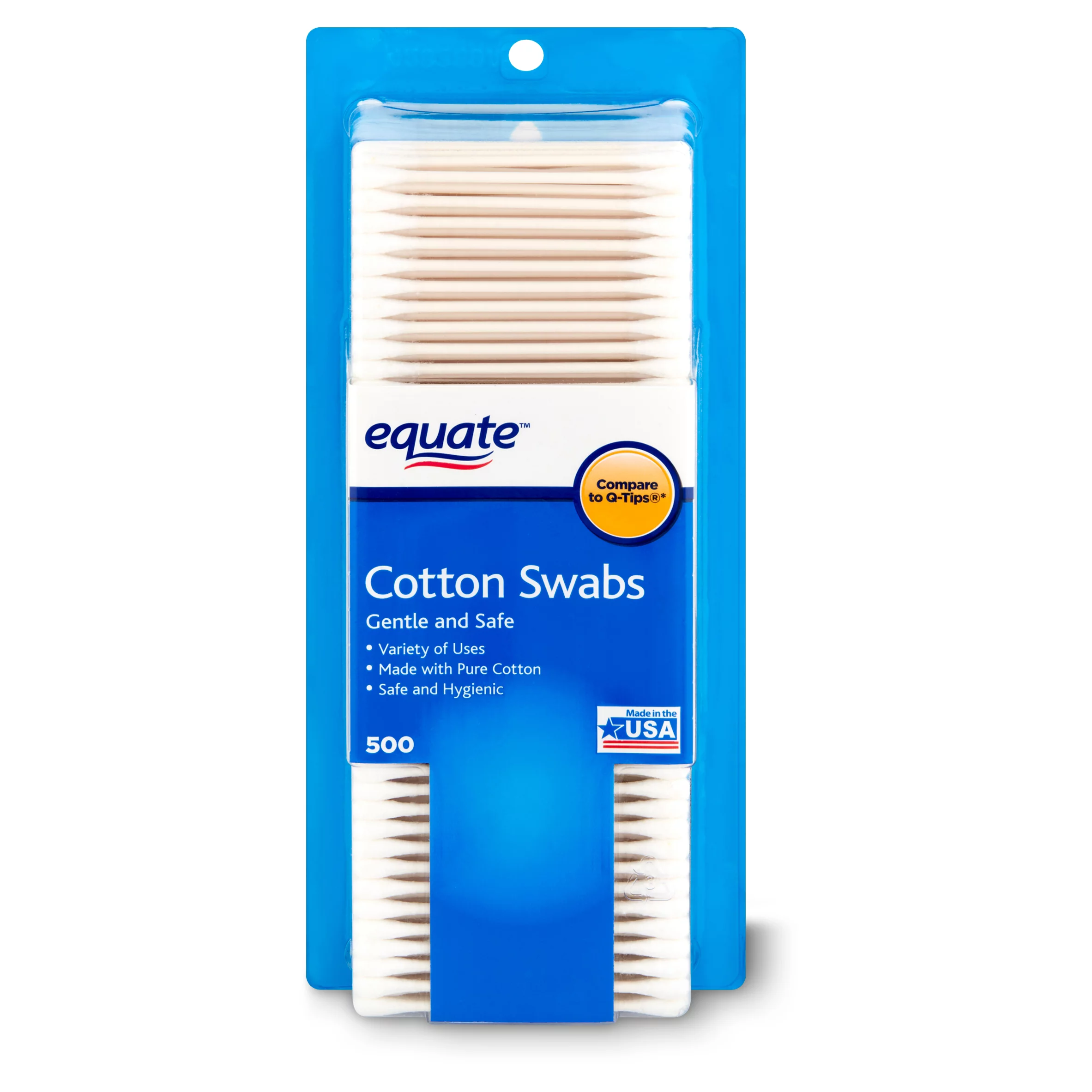 Equate 500 Count White Cotton Paper Stick Swabs