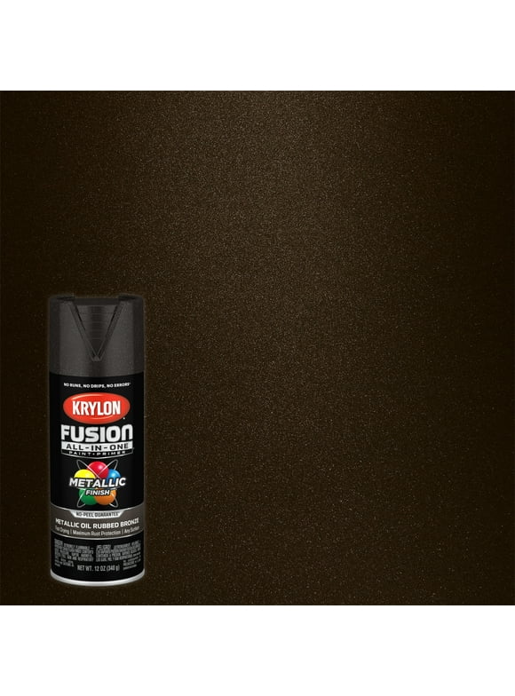 Krylon Fusion All-In-One Spray Paint Metallic, Oil Rubbed Bronze, 12 oz.