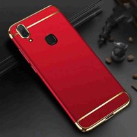 3 in 1 Hybrid Hard Back Case Ultra Thin and Slim Anti-Scratch Matte Shockproof Cover with Screen Protector for Samsung Galaxy A70 - red