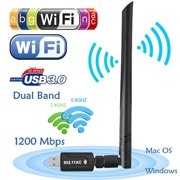 Willstar 1200 Mbps Dual Band 2.4GHz 5GHz USB 3.0 WiFi Dongle Adapter Network LAN 802.11AC w/Antenna