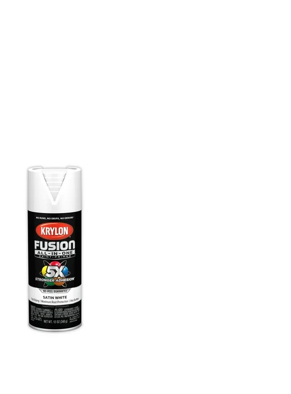 Krylon Fusion All-In-One Spray Paint, Satin, White, 12 oz.