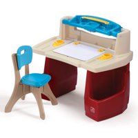 Step2 Deluxe Art Master Desk Kids Art Table with Storage and Chair in Multicolor