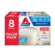 Atkins Gluten Free Protein-Rich Shake, Creamy Vanilla, Keto Friendly, 8 Count (Ready to Drink)