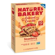 Nature's Bakery, Oatmeal Crumble, Strawberry, 10 Breakfast Snack Bars, 1.41 Oz each