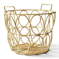 Better Homes & Gardens Large Natural Poly Rattan Open Weave Round Basket