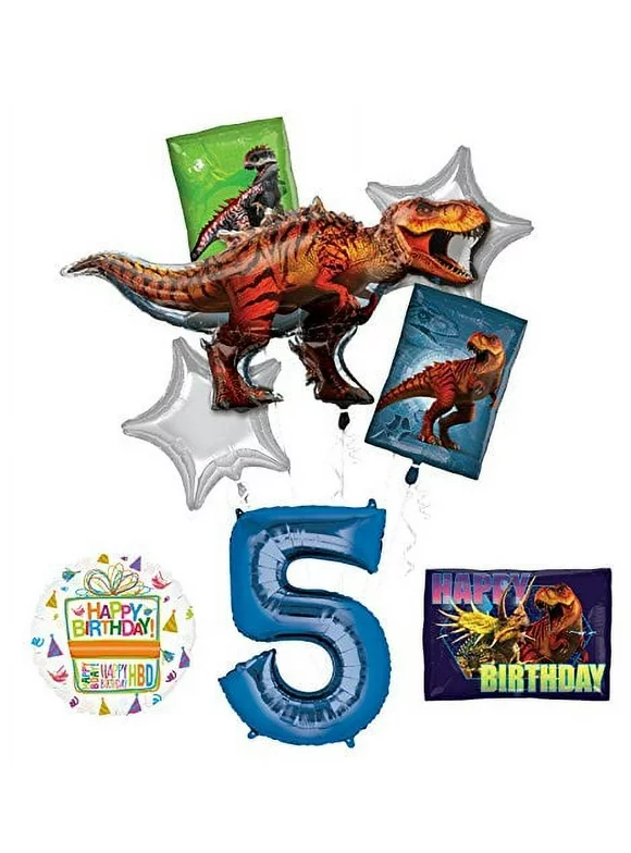 Mayflower Products Jurassic World Dinosaur 5th Birthday Party Supplies and Balloon Decorations