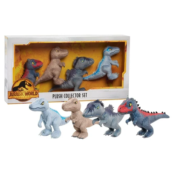 Jurassic World Plush Stuffed Animals Dinosaur Collector Set, DX Offers Mall Exclusive,  Kids Toys for Ages 3 Up, Gifts and Presents, DX Offers Mall Exclusive
