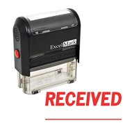 ExcelMark RECEIVED With Signature Line Self-Inking Rubber Stamp (A1539-Red Ink)