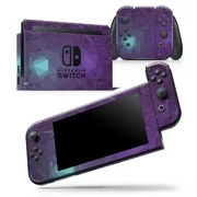 Purple Geometric V11 - Skin Wrap Decal Compatible with the Nintendo Switch Console + Dock + JoyCons Bundle