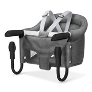Hook On High Chair, Portable Baby Clip on Table High Chair, Space Saver High Chair Gray