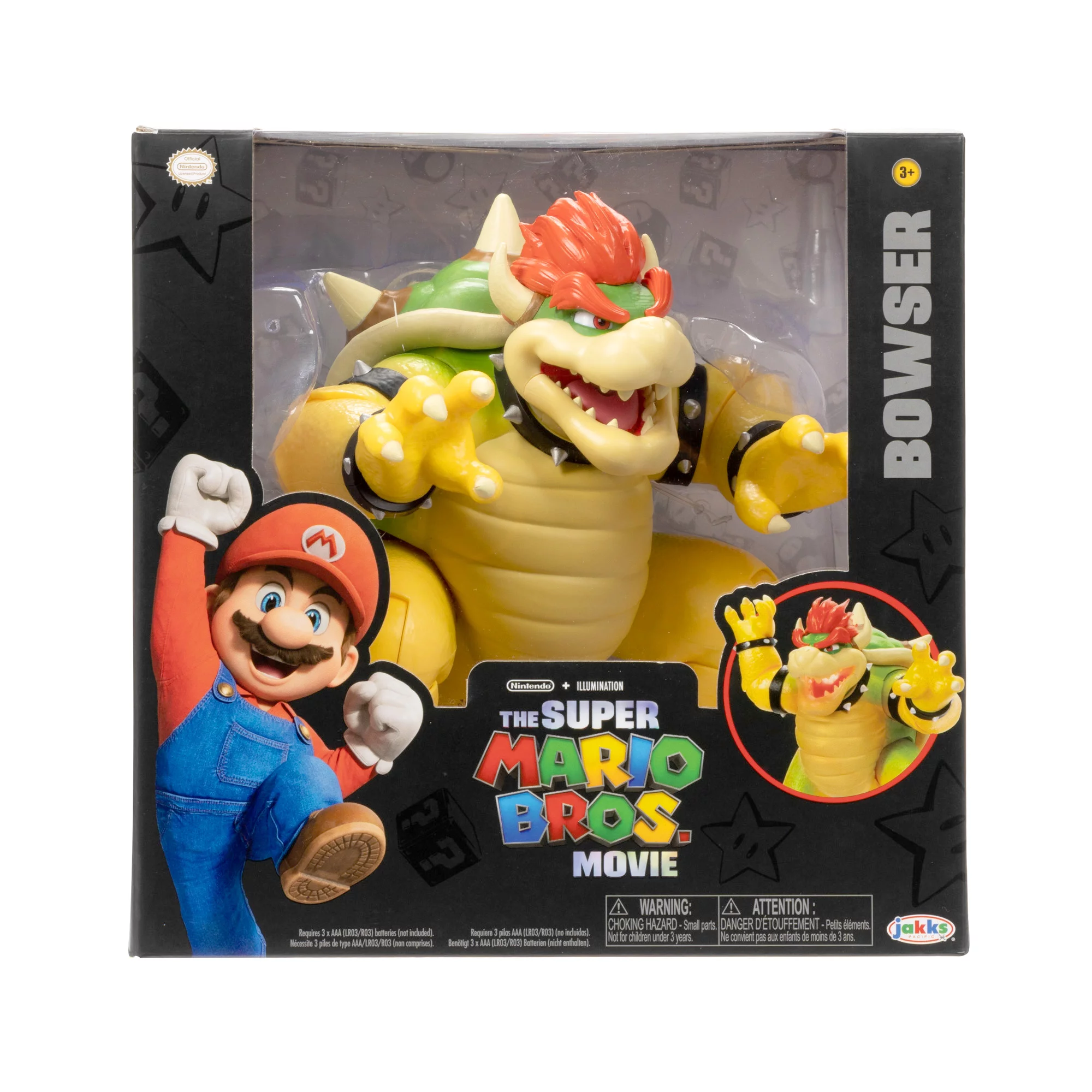 The Super Mario Bros. Movie 7 inch Feature Bowser Action Figure with Fire Breathing Effects